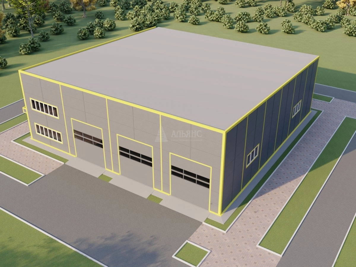 3D визуализация СТО с АБК из сэндвич-панелей - фото 6