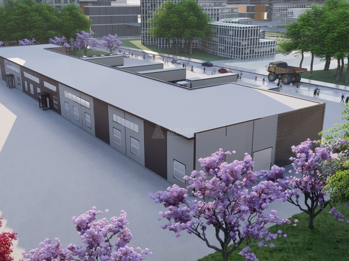 3D визуализация Склад-ангар с АБК из сэндвич-панелей - фото 10