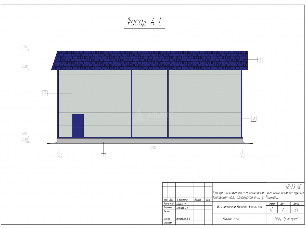 Планировка Грузовая СТО из сэндвич-панелей -  фото 9