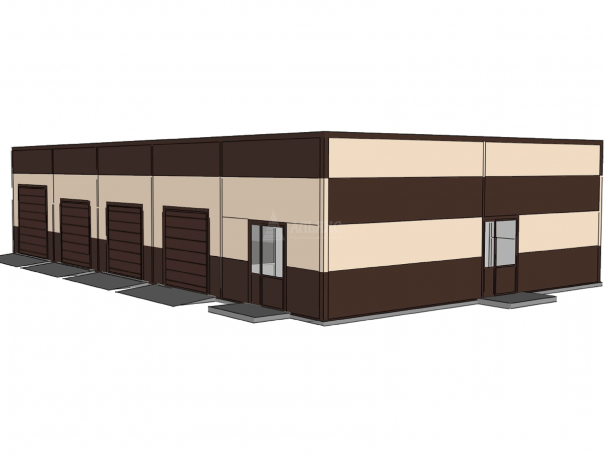 3D визуализация Автомойка из сэндвич-панелей - фото 6