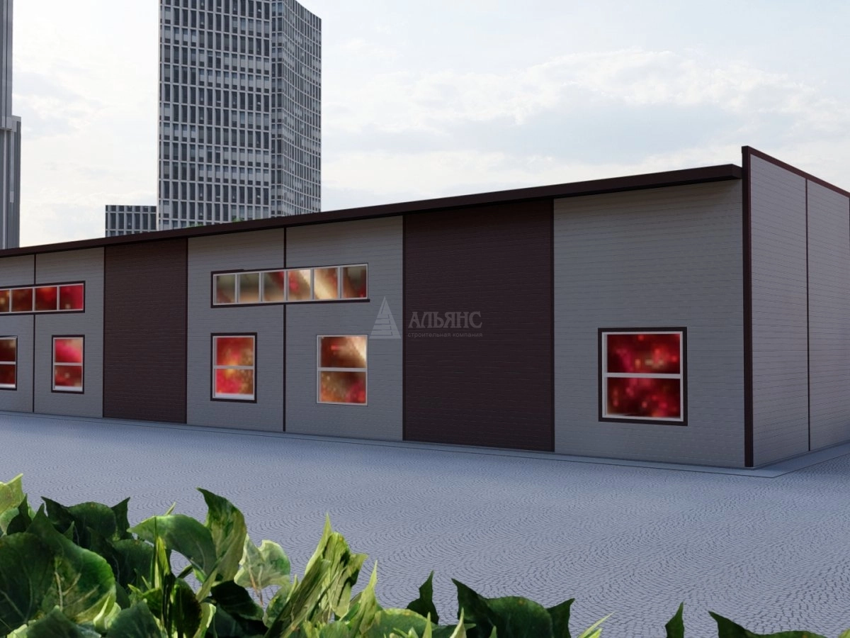3D визуализация Склад-ангар с АБК из сэндвич-панелей - фото 5