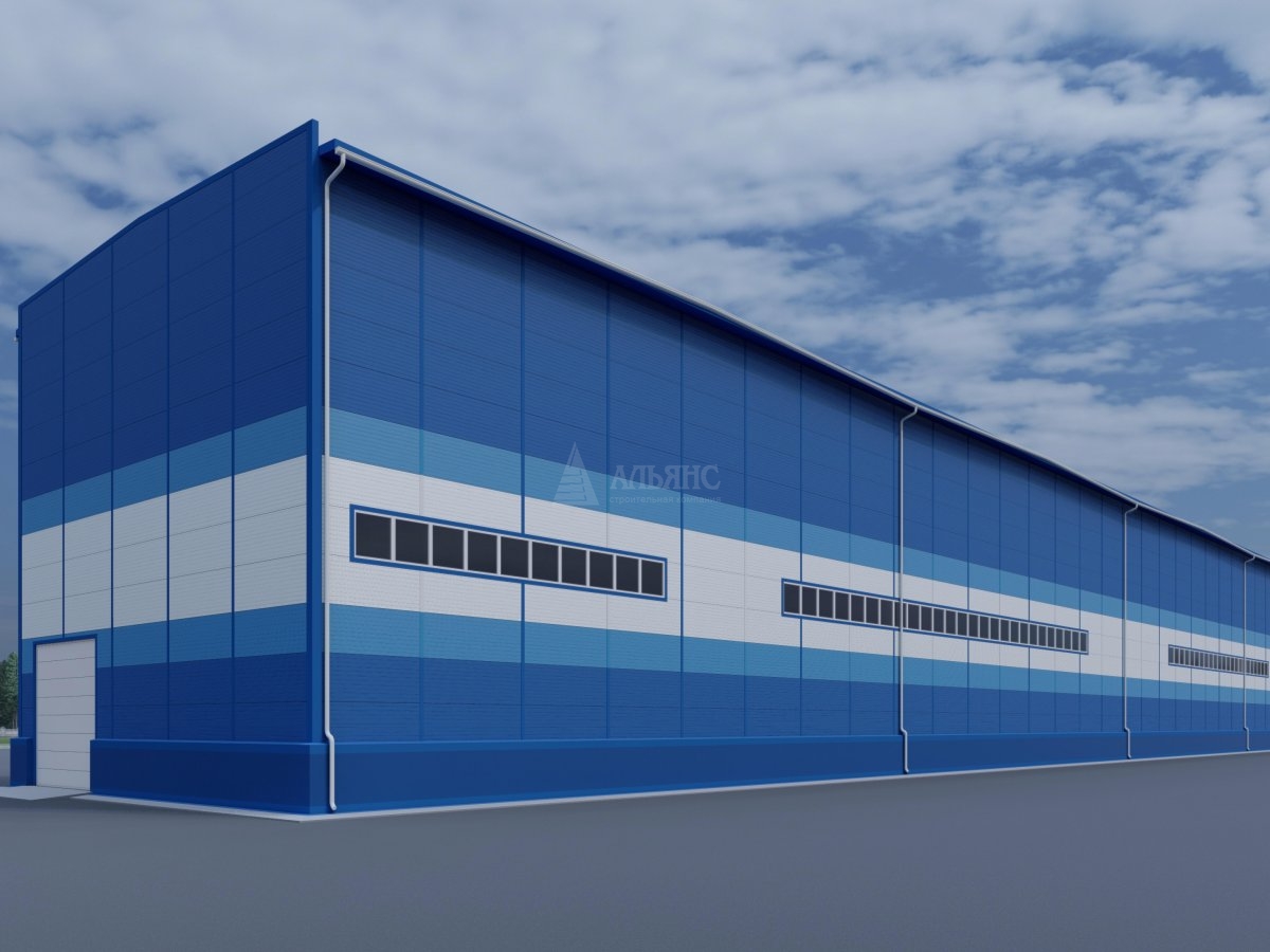 3D визуализация Производственный цех из сэндвич панелей - фото 4