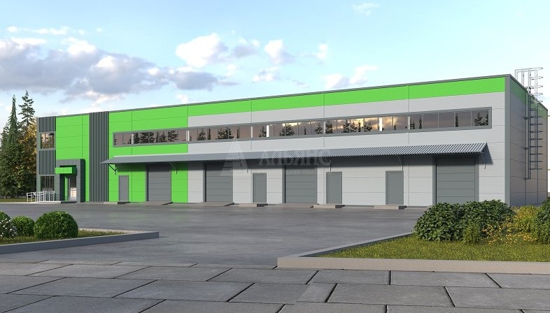 3D визуализация Склад из сэндвич-панелей  - фото 1