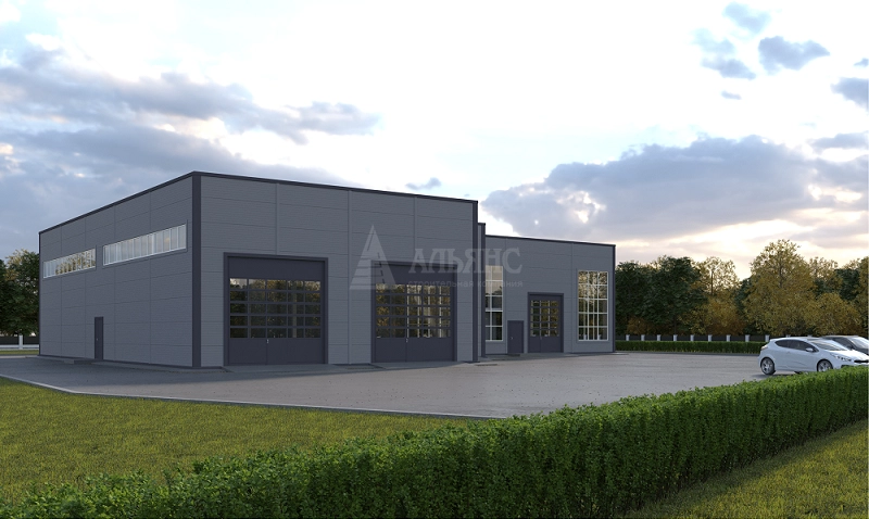 3D визуализация СТО из сэндвич-панелей - фото 2